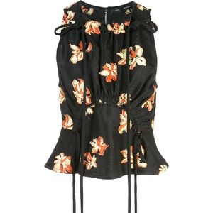 Proenza Schouler Floral Jacquard Tie Detail Top